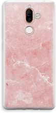 Nokia 7 Plus Transparant Hoesje (Soft) - Roze marmer