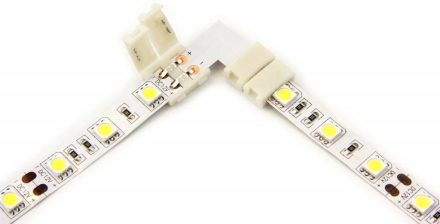 L-Connector voor 5050 en 3528 Witte Led Strips | Soldeervrij