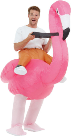 Oppblåsbar Flamingo Ride on Kostyme