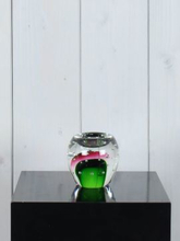 Druppel uit glas, blauw/roze/groen 804012R