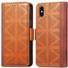 For iPhone X/XS Business Style Case Shockproof Phone Protector Wallet Phone Cover with Stand/Cross