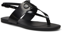Flat Sandal Toepost Hw Flade Sandaler Black Calvin Klein