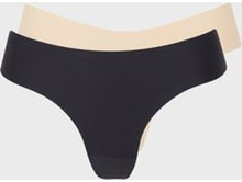 Bye Bra - Panties & Knickers - Beige/svart - 2-Pack Invisible Thong - Underkläder