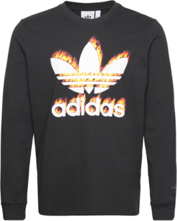 Ts Fire Ls Tee Sweat-shirt Genser Svart Adidas Originals*Betinget Tilbud