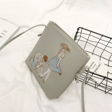 Neue PU-Leder-Umhängetasche für Frauen Cute Cartoon Print Casual Crossbody Taschen Mädchen Mini Bag Tote