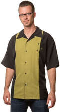 Crosshatch Button Up Shirt Zwart/Olijf