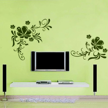 Blume Baum Reben blühen Wand Aufkleber Wandbild Decor Art Vinyl Aufkleber schwarz