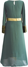 Muslim Frauen Langarm Kleid Maxi Abaya Islamic Casual Robe Kaftan Türkisch Muslim Kleid Grau / Grün / Schwarz