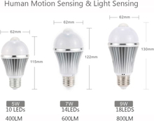 LED PIR menschlicher Bewegung Lichtsensor Bulb Light 10 LEDs 5W 400LM E26/E27 isoliert ständig aktuelle Treiber Schlafzimmer Pathway Schreibtisch Schrank Badezimmer Lampe Innenbereich warmweiß