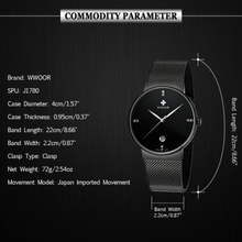 WWOOR Ultra Thin Mode Luxus-Diamant-Quarz-Ananlog Mann lässig-Armbanduhr-Edelstahl Einfachheit Männer Dekorative Uhr + Watch Box