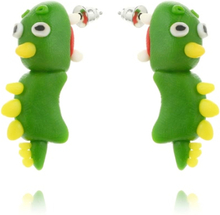 Mode Interessante handgefertigte Polymer Clay Tier Ohrstecker Cartoon Green Wurm Ohrringe für Frauen Schmuck