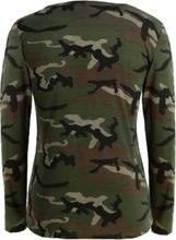 Fashion Frauen Camouflage T-Shirt Lace Up Neck Kreuz gedrucktes reizvolles dünnes T-Shirt Tops Armee-Grün