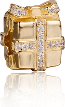 Romacci S925 Sterling Silber galvanisch Gift Bag Bead mit CZ Diamant 3mm Glücksbringer Armband DIY feine Frauen Schmuck goldene emaillierte