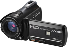 Andoer HDV-D395 Digital Videokamera DV WiFi 1080P 30fps FHD 24M Camcorder 18X Zoom mit 72mm 0.39X Weitwinkel + Makro Objektiv / Fernbedienung / IR Infrarot Nachtsicht + LED Licht / 3 "Touchscreen Unterstützung Gesichtserkennung / Anti-Shake