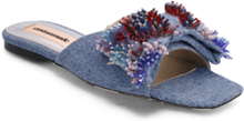 Mella Rainbow Bow Shoes Summer Shoes Flat Sandals Blå Custommade*Betinget Tilbud