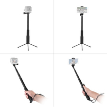 LDX-808 Anzug Aluminiumlegierung Selfie Stick Kit 36cm-110cm 4-teilig erweiterbar Handheld Selfie Stick mit Fernbedienung Clip für GoPro + Handyhalter + Handy-Fernbedienung & Fernbedienung Clip + 1/4 "Anschluss für GoPro Hero 6 5 4 3 3 + für Xiaoyi Andoer