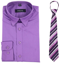Lilla/lilla skjorte med slips