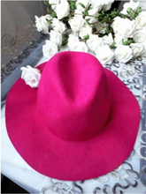 Mode Unisex wolle Fedora Hut Trilby Crown Cap breiter Krempe Bowler Derby Headwear Diskette Eimer Hut Rose