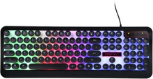 Rainbow LED Backlit Gaming Keyboard Beleuchtete Tastatur Ergonomisches Design Büroarbeitstastatur für PC Laptop