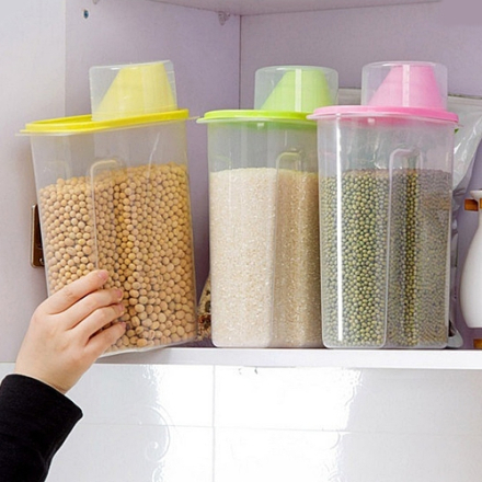 2.5L Dispenser Aufbewahrungsbox Halter Deckel Lebensmittel Reis Pasta Container Hot