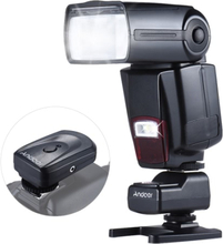 Andoer AD-560Ⅱ Universal-Blitz Speedlite On-Kamera Flash-GN50 w / Adjustable LED Light + Andoer Universal-Fill 16 Kanäle Radio-Wireless Remote Speedlite-Blitzauslöser