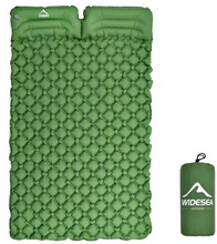 WIDESEA WSCM-005 Double Person Inflatable Camping Mattress Folding Camping Air Bed Picnic Pillow Bla