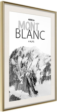 Inramad Poster / Tavla - Peaks of the World: Mont Blanc