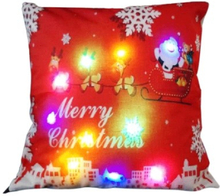 18 * 18 zoll / 45 * 45 cm Leinen Bunten LED-Licht Weihnachten Kissenbezug Dekorative Sofa Auto Dekokissen Fall Kissenbezug