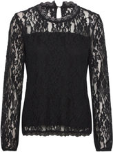 Crkit Lace Ls Blouse Tops Blouses Long-sleeved Black Cream