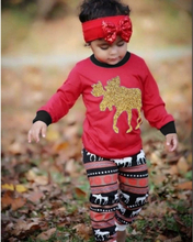 Kinder Jungen Mädchen Weihnachten Familie Look Pyjamas Rentier Familie Passenden Outfit Vater Mutter Kinder Baby T-shirt Hosen Set Rot