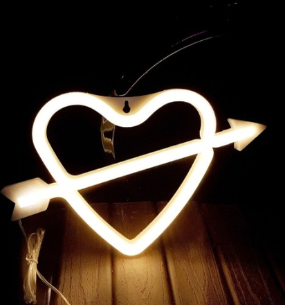 LED Neon Lampe Nachtlicht Amor Liebevolle Herzform