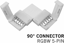 90° L-Connector voor voor 12mm RGBW | 5 Contacten | Soldeervrij