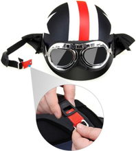 Motorrad Helm mit Brille Visier Schal Touring Helm für Harley + Maske abnehmbare Brille und Mund Filter für Open Face Helm