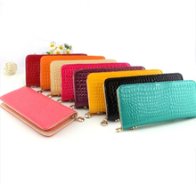 Neue Mode Frauen lange Geldbörse Stein Muster Patent PU Candy Farbe Coin Card Wallet Wristlet Ledertasche