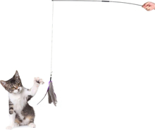 Interaktive Abnehmbare Haustier Katze Feder Teaser Wand Stick 2 Abschnitt Ausübung Spaß Spielen Spielzeug mit 1 Feder Refill