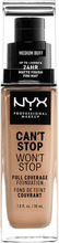 NYX Professional Makeup Can't Stop Won't Stop Foundation Medium buff - 30 ml