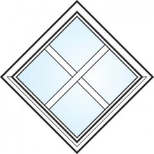 Fönster 3-glas energi argon fyrkant med spröjs nr 1