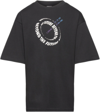 T Shirt Frontprint Beyond The Tops T-Kortærmet Skjorte Black Lindex