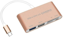 5 in 1 Hub USB 3.0 Typ-C Hub-Kartenleser USB 2.0 USB-C OTG 3.0 Typ-C OTG Hub Combo TF-Karte SD-Kartensteckplatz für Macbook