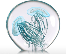 Tooarts Blue Jellyfish Geschenk Glas Ornament Handblown Home Decor