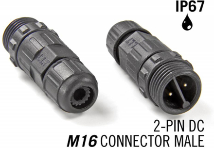 M16 2-Pin IP67 Waterdichte Male Connector
