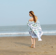 150cm Durchmesser runde indische Mandala Strand Handtuch Wand hängende Tapisserie Matte Picknick Decke Strand Schal mit Fransen Quasten für Urlaub Reise