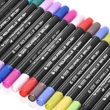 12 Farben / Set Marker Markierungsstift Twin Tip Pinsel Sketch Stifte Wasserbasierte Tinte für Grafik Manga Zeichnung Designing