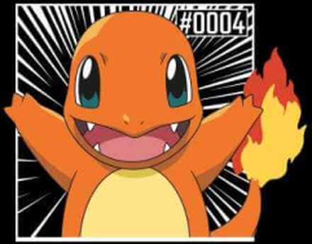 Pokémon Pokédex Charmander #0004 Men's T-Shirt - Black - L