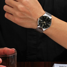 WWOOR 2016 Ultra Thin Dial Mode Mesh-Edelstahl-Uhr-Kalender-Quarz-analoge Mann-beiläufige Armbanduhr 30M Water-Proof + Watch