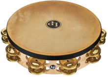 Latin Percussion Tambourine Pro 10 in Double Row With Head 10'' Brass, LP384-BR