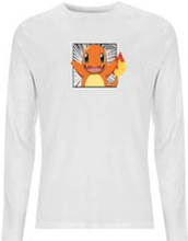 Pokémon Pokédex Charmander #0004 Men's Long Sleeve T-Shirt - White - L