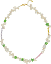 Katrine Accessories Jewellery Necklaces Pearl Necklaces Grønn Nuni Copenhagen*Betinget Tilbud