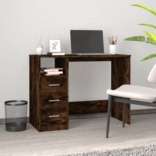 vidaXL Skrivbord med lådor rökfärgad ek 102x50x76 cm konstruerat trä