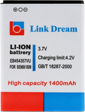 Verbindung Traum 3.7V 1400mAh Akku Li-Ion hohe Kapazität Batteriewechsel für Samsung S5360 i509